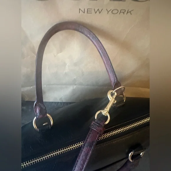 Coach Emma Satchel F34280 Colorblock Signature + Snake Handles Crossbody - Picture 11 of 13